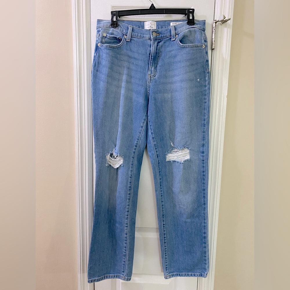 High rise straight jeans